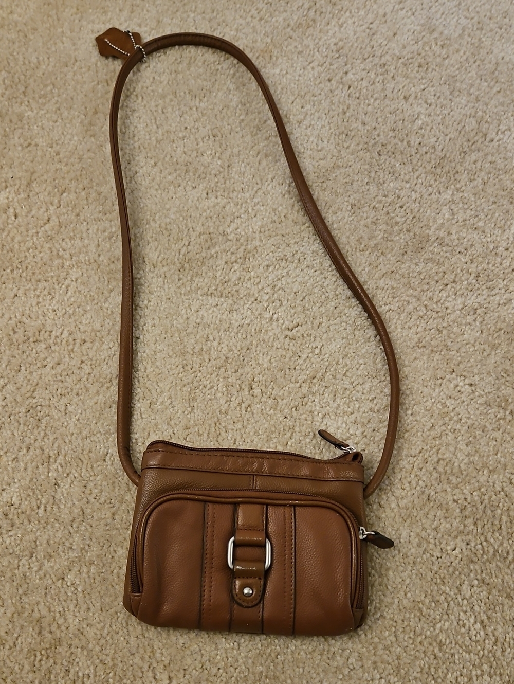 Merona Brown Tote with Red Logo Patch